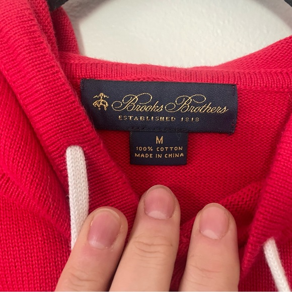 Brooks Brothers Cotton Drawstring Hoodie Sweater - Picture 3 of 6